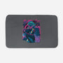 Cyber Neon Samurai-None-Memory Foam-Bath Mat-Bruno Mota