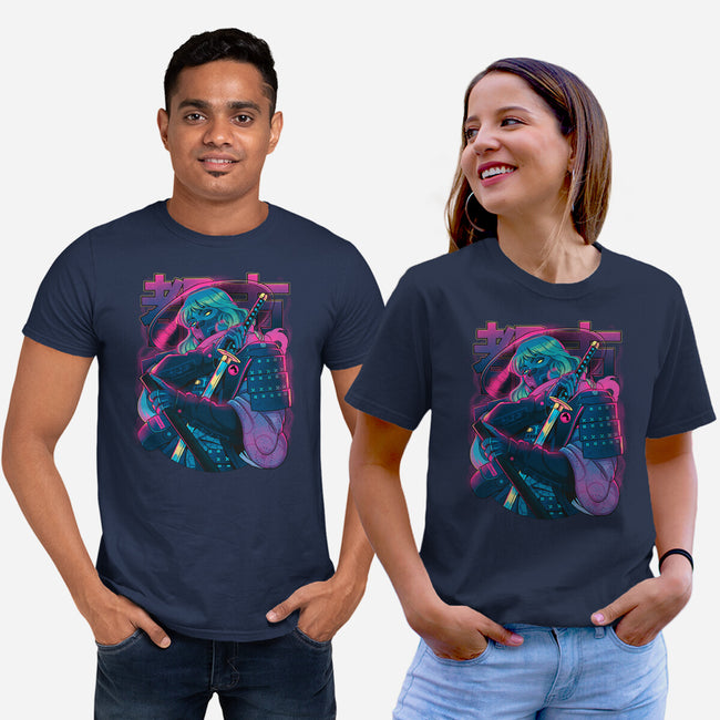 Cyber Neon Samurai-Unisex-Basic-Tee-Bruno Mota