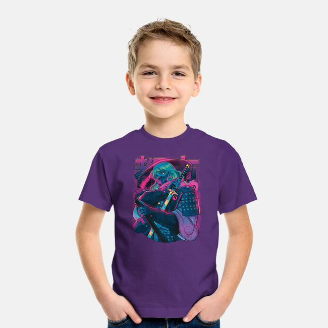 Cyber Neon Samurai-Youth-Basic-Tee-Bruno Mota