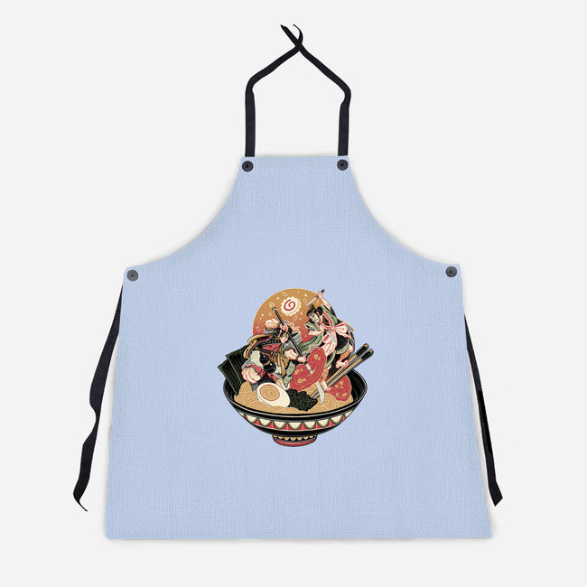 Noodle Fight-Unisex-Kitchen-Apron-momma_gorilla