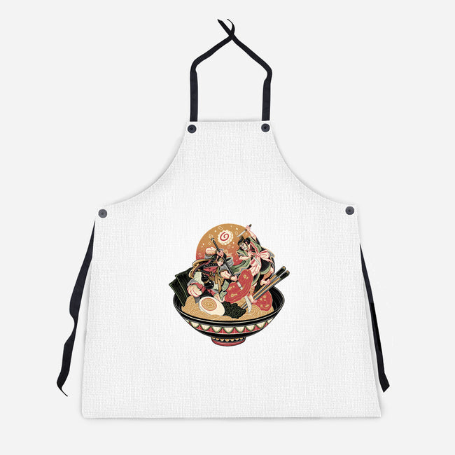 Noodle Fight-Unisex-Kitchen-Apron-momma_gorilla