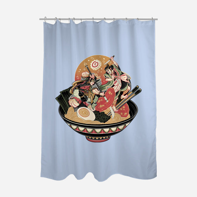 Noodle Fight-None-Polyester-Shower Curtain-momma_gorilla