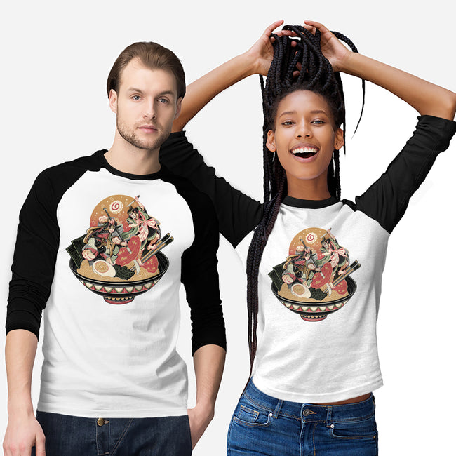 Noodle Fight-Unisex-Baseball-Tee-momma_gorilla