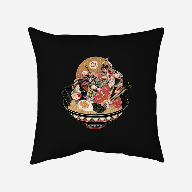 Noodle Fight-None-Removable Cover w Insert-Throw Pillow-momma_gorilla