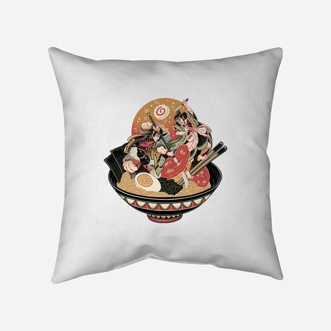 Noodle Fight-None-Removable Cover w Insert-Throw Pillow-momma_gorilla