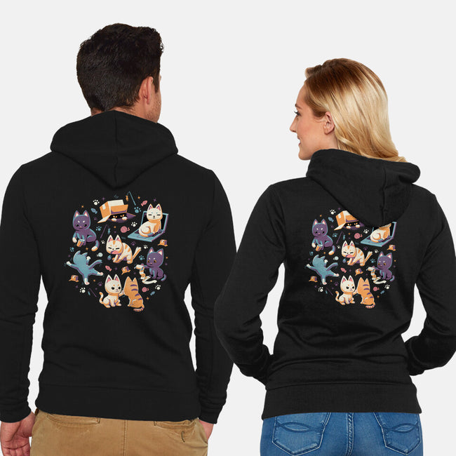 Naughty Cats-Unisex-Zip-Up-Sweatshirt-Geekydog