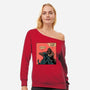 King Of Skull Island-Womens-Off Shoulder-Sweatshirt-Gleydson Barboza