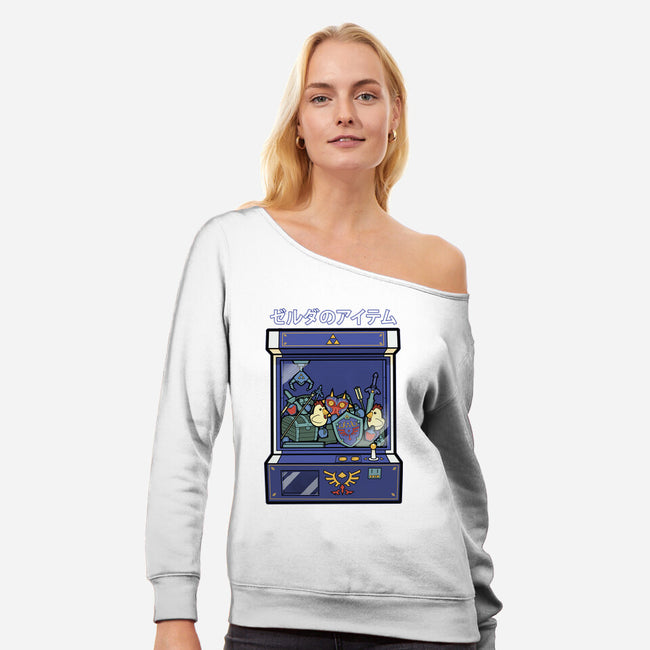 Hylians Crane-Womens-Off Shoulder-Sweatshirt-Astrobot Invention