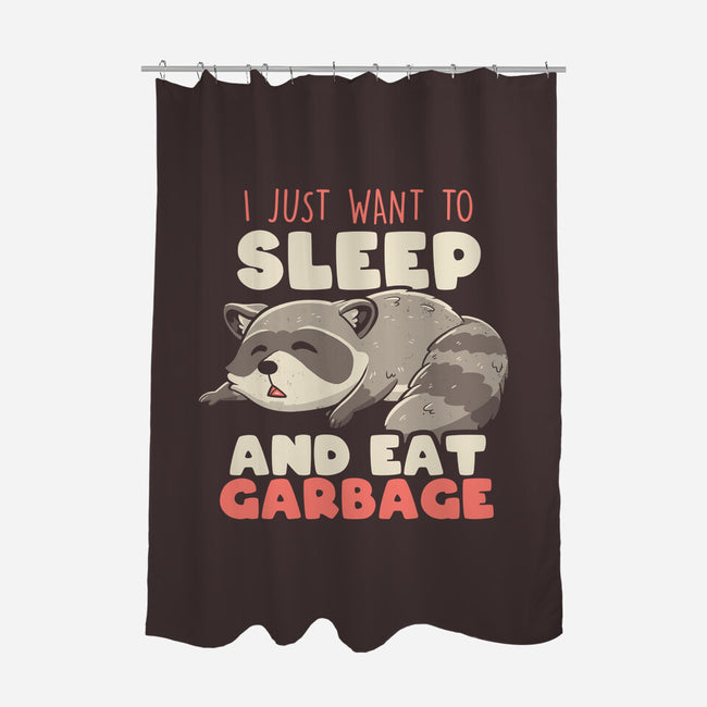 I Just Want To Sleep And Eat Garbage-None-Polyester-Shower Curtain-koalastudio