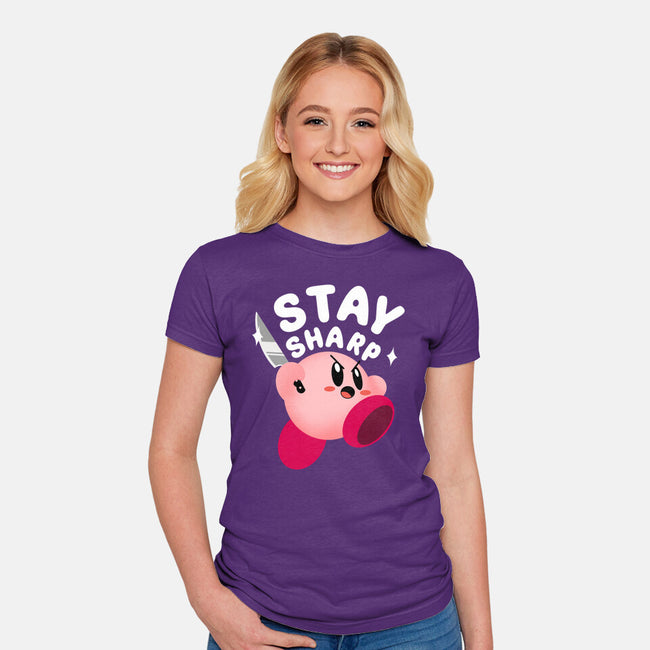 Kirby Stay Sharp-Womens-Fitted-Tee-Tri haryadi