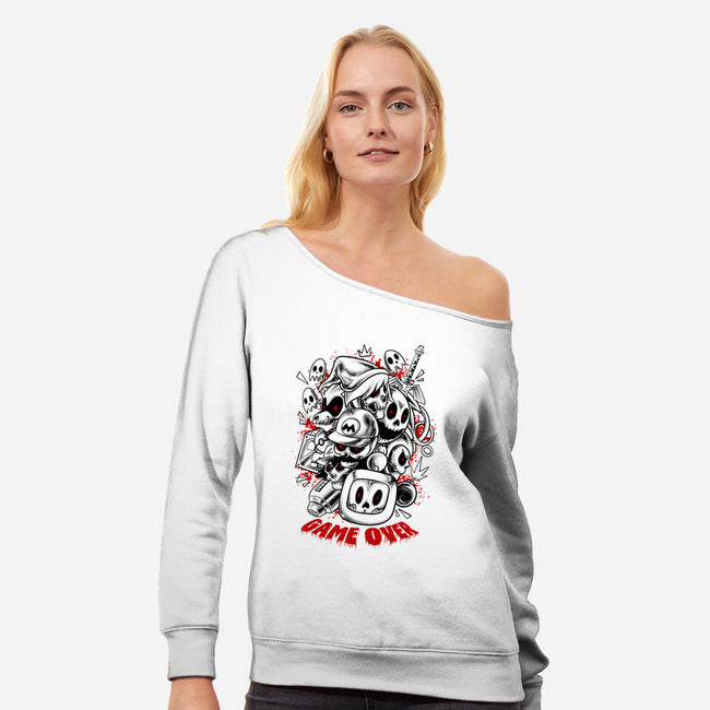 Sorry Game Over-Womens-Off Shoulder-Sweatshirt-spoilerinc