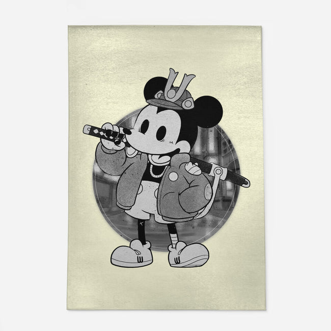 Cyber Samurai Mouse-None-Indoor-Rug-Bruno Mota