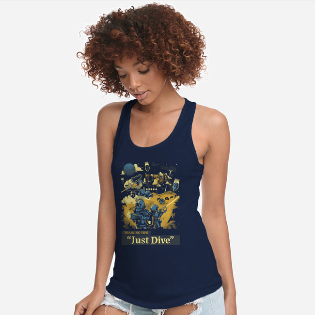 Training Tip Just Dive-Womens-Racerback-Tank-Heyra Vieira