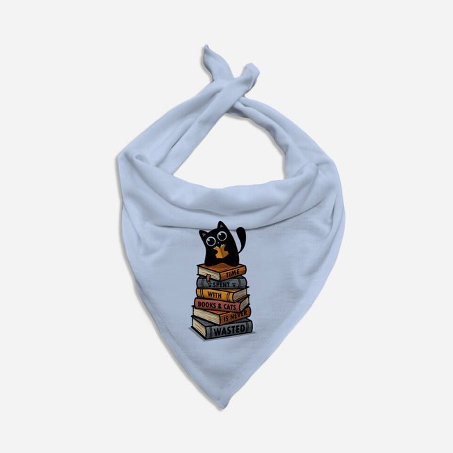 Time Spent With Books And Cats-Dog-Bandana-Pet Collar-erion_designs