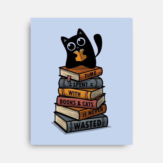 Time Spent With Books And Cats-None-Stretched-Canvas-erion_designs