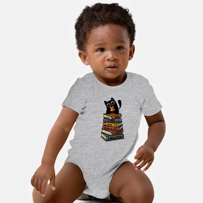 Time Spent With Books And Cats-Baby-Basic-Onesie-erion_designs