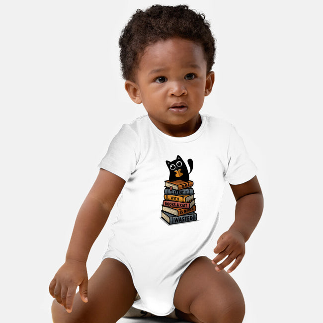 Time Spent With Books And Cats-Baby-Basic-Onesie-erion_designs