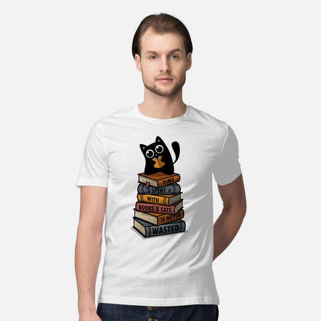 Time Spent With Books And Cats-Mens-Premium-Tee-erion_designs