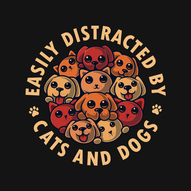 Easily Distracted By Cats And Dogs-Womens-Off Shoulder-Tee-erion_designs