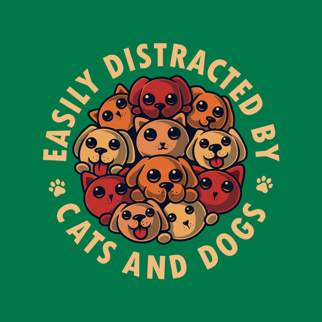 Easily Distracted By Cats And Dogs-None-Glossy-Sticker-erion_designs