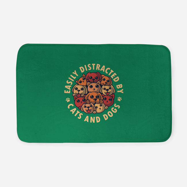 Easily Distracted By Cats And Dogs-None-Memory Foam-Bath Mat-erion_designs