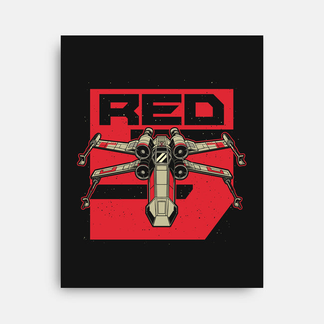 Red Spaceship Revolution-None-Stretched-Canvas-Studio Mootant