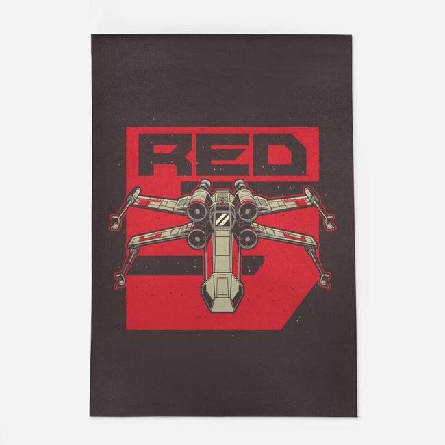 Red Spaceship Revolution-None-Indoor-Rug-Studio Mootant