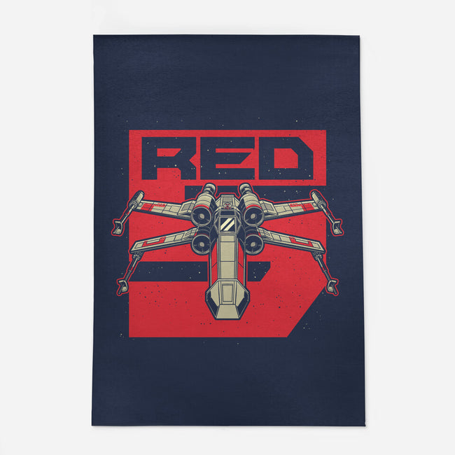 Red Spaceship Revolution-None-Indoor-Rug-Studio Mootant