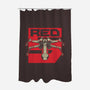 Red Spaceship Revolution-None-Polyester-Shower Curtain-Studio Mootant