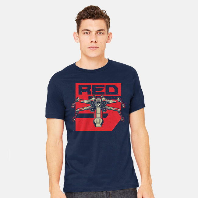 Red Spaceship Revolution-Mens-Heavyweight-Tee-Studio Mootant