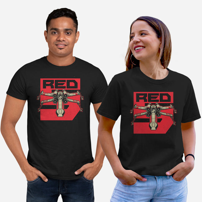 Red Spaceship Revolution-Unisex-Basic-Tee-Studio Mootant