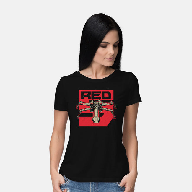 Red Spaceship Revolution-Womens-Basic-Tee-Studio Mootant