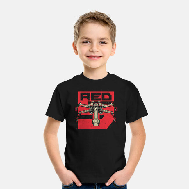 Red Spaceship Revolution-Youth-Basic-Tee-Studio Mootant