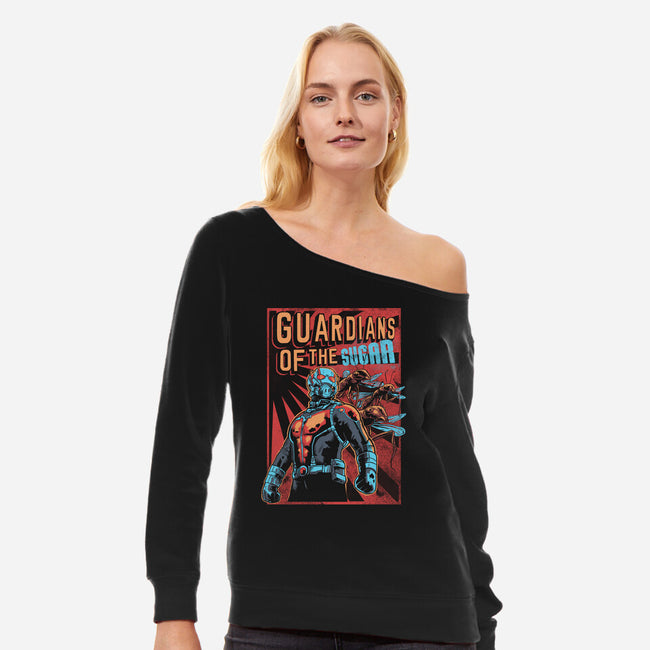 Guardians Of The Sugar-Womens-Off Shoulder-Sweatshirt-Gleydson Barboza