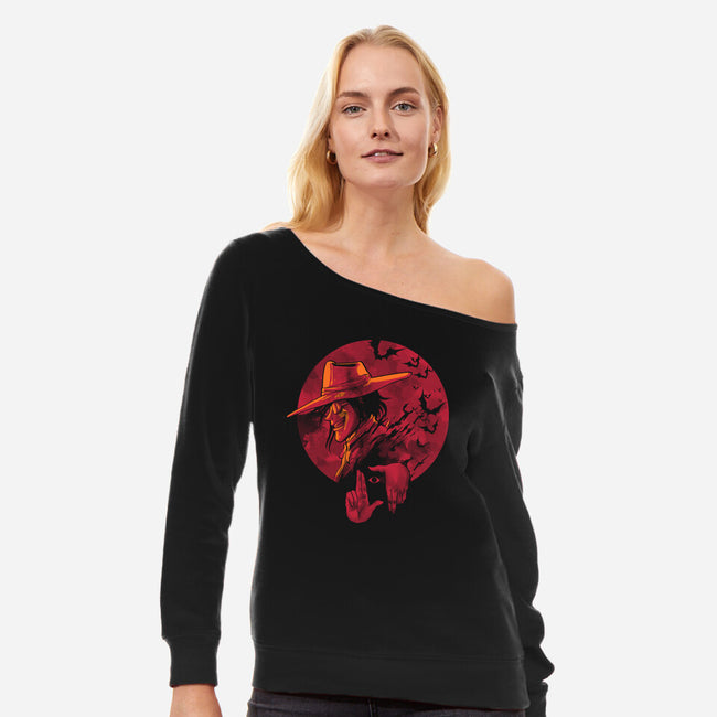 Dark Smile-Womens-Off Shoulder-Sweatshirt-Gleydson Barboza