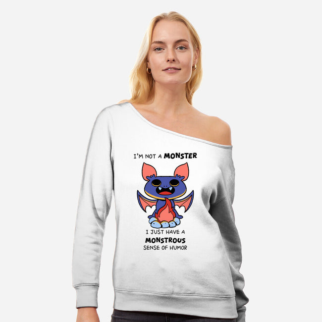 I'm Not A Monster-Womens-Off Shoulder-Sweatshirt-FunkVampire