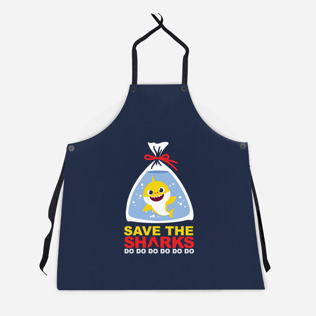 Save The Baby Sharks-Unisex-Kitchen-Apron-Xentee