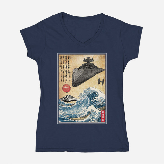 Star Destroyer In Japan-Womens-V-Neck-Tee-DrMonekers