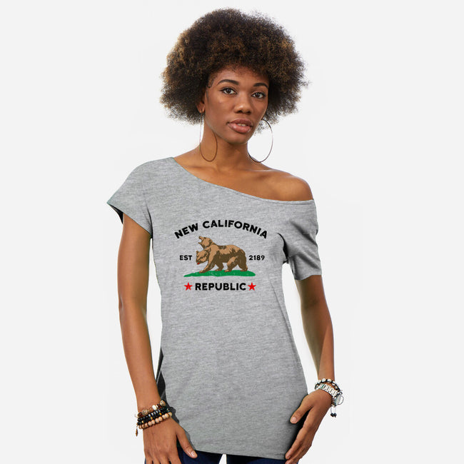 New California Republic-Womens-Off Shoulder-Tee-Melonseta