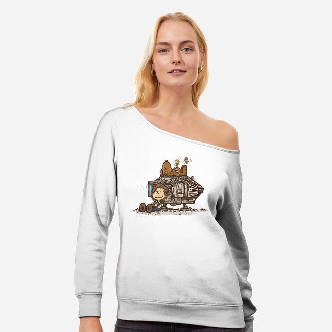 The Lazy Beagle-Womens-Off Shoulder-Sweatshirt-kg07