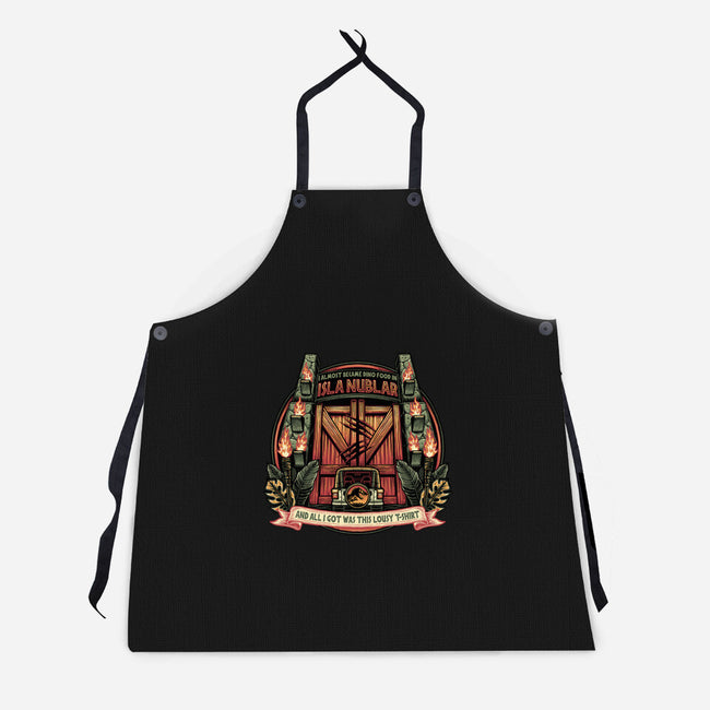 Dino Food In Isla Nublar-Unisex-Kitchen-Apron-glitchygorilla