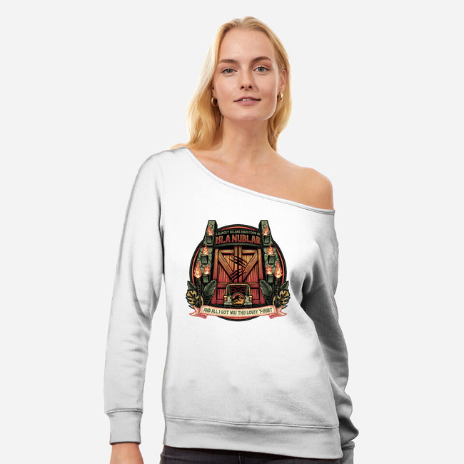 Dino Food In Isla Nublar-Womens-Off Shoulder-Sweatshirt-glitchygorilla