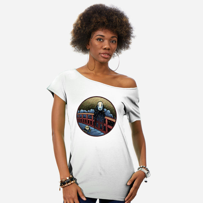 Bridge To The Spirit World-Womens-Off Shoulder-Tee-glitchygorilla