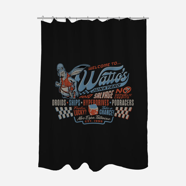 Watto's Junkyard-None-Polyester-Shower Curtain-Wheels