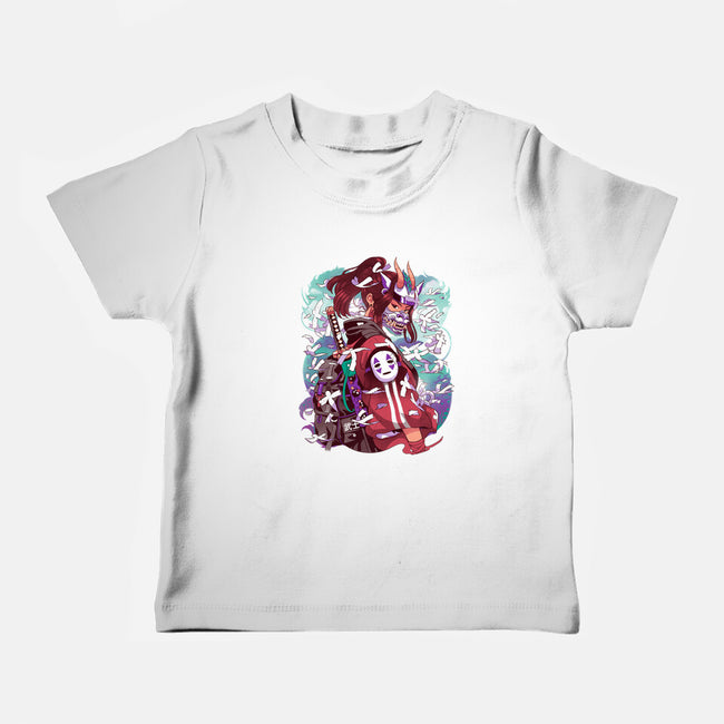 White Dragon Samurai-Baby-Basic-Tee-Bruno Mota