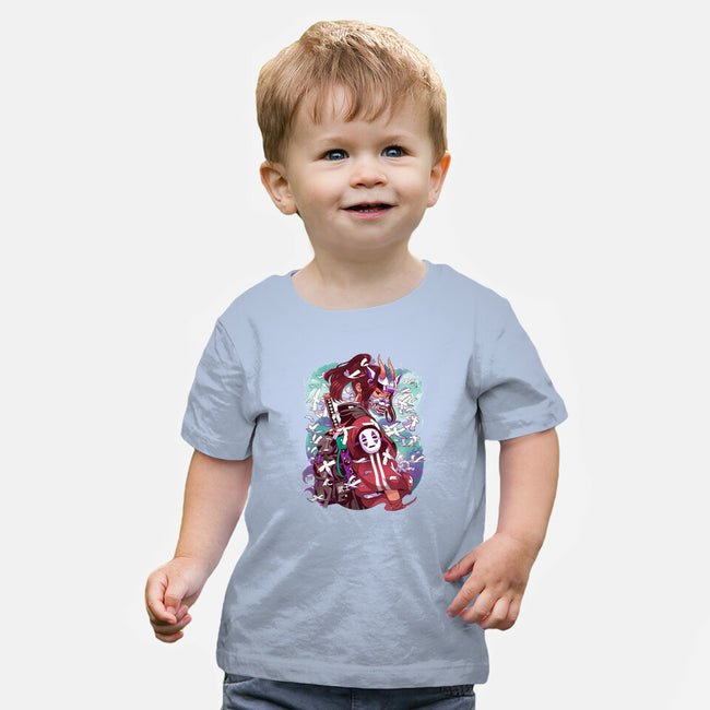 White Dragon Samurai-Baby-Basic-Tee-Bruno Mota