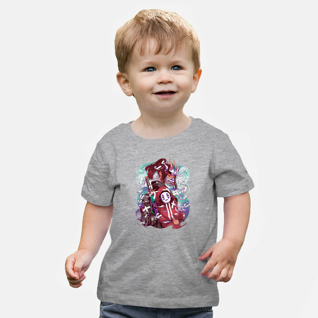 White Dragon Samurai-Baby-Basic-Tee-Bruno Mota