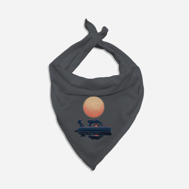 Boat Under The Moon-Dog-Bandana-Pet Collar-rmatix