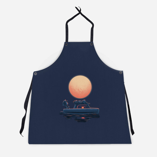 Boat Under The Moon-Unisex-Kitchen-Apron-rmatix