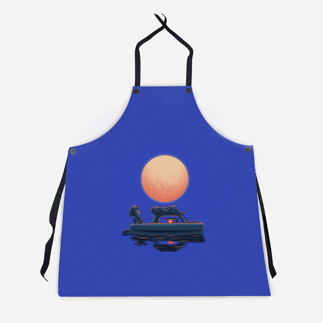 Boat Under The Moon-Unisex-Kitchen-Apron-rmatix